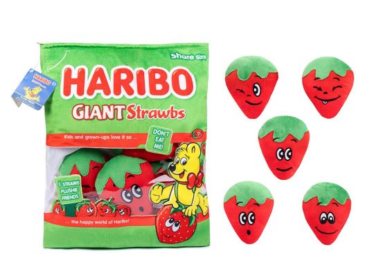 Haribo Large Plush Snack Bag - Giant Strawbs