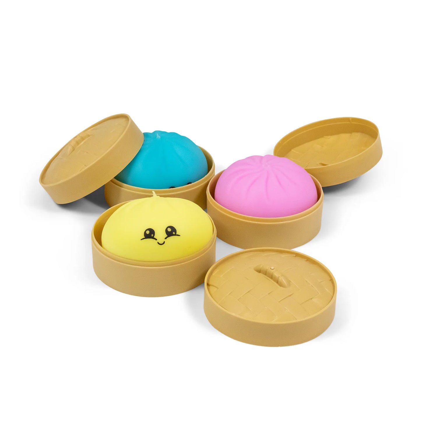 Scrunchems Dumpling Squishy Squeezy Stretchy Toy in Pink, Blue or Yellow