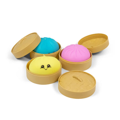 Scrunchems Dumpling Squishy Squeezy Stretchy Toy in Pink, Blue or Yellow