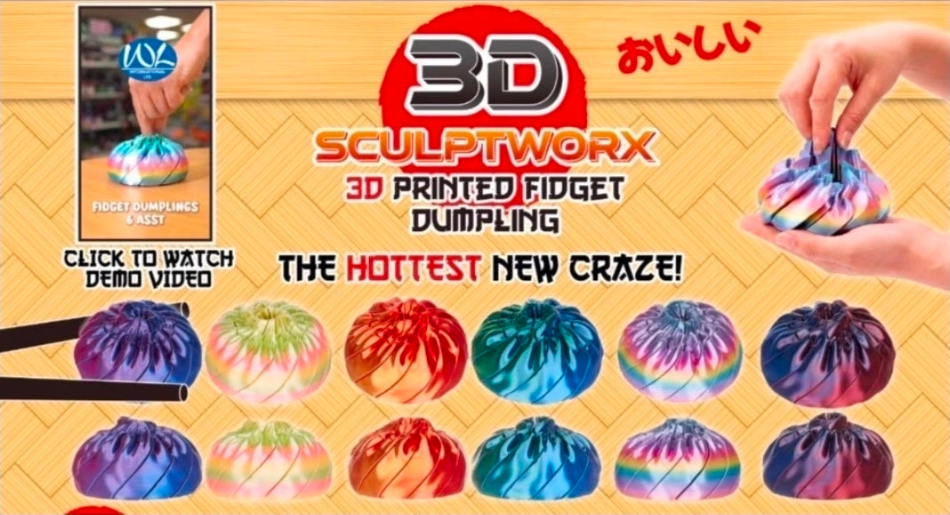 3D Printed Fidget Dumpling by Sculptworx COLOUR PICKED AT RANDOM