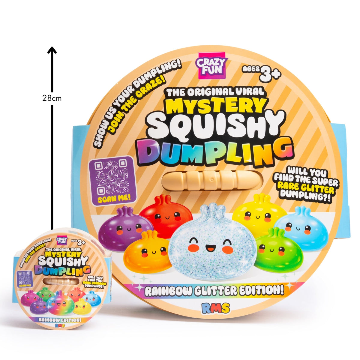 RMS MEGA JUMBO 28cm Mystery Squishy Dumpling - Rainbow Glitter Edition - DELIVERY FROM 2ND NOVEMBER
