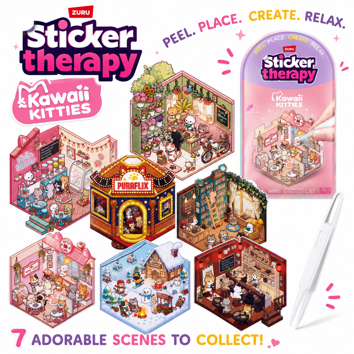 Zuru Sticker Therapy Kawaii Kitties