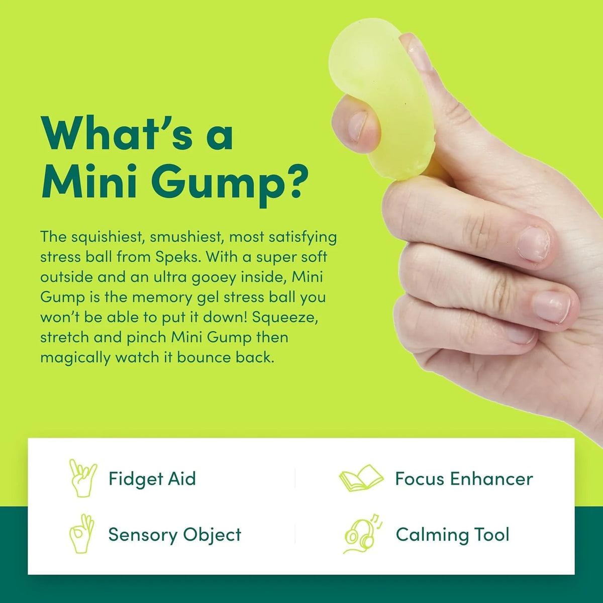 Speks Mini Gump Memory Stress Ball 4 Pack - Cool